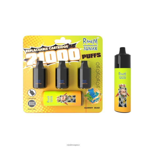 RandM Sunax 21000 airflow control pod vyměnitelné vape zařízení 1ks Gumový medvídek RandM tornado cena - 0244R268