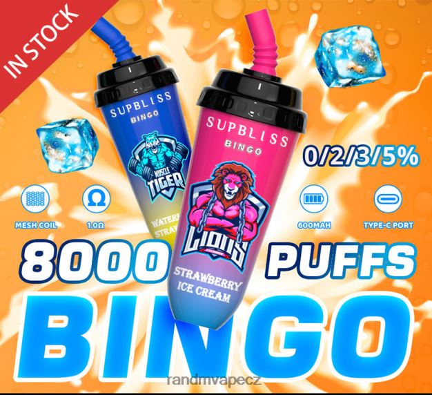 RandM Supbliss Bingo 8000 vape pod zařízení 1ks Jahodová zmrzlina RandM tornado online shop - 0244R256