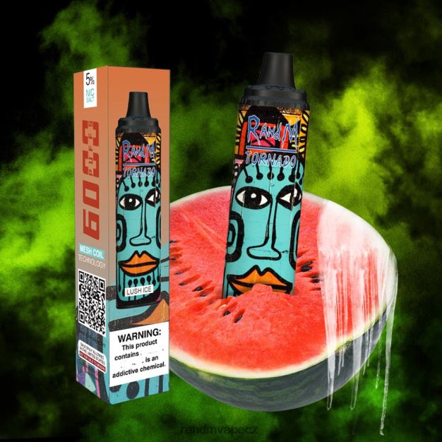 RandM Tornado 6000 vape pod zařízení s ovládáním průtoku vzduchu 1ks svěží led RandM vape Czech Republic - 0244R290