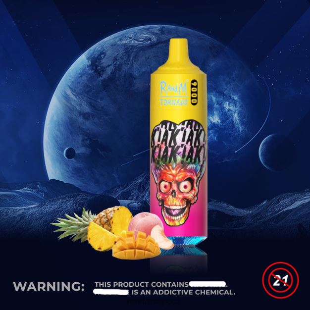 RandM Tornado 9000 vape pod zařízení 1ks verze 1 broskvový mango ananas RandM tornado CZ - 0244R133