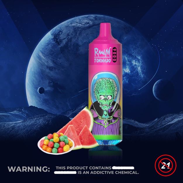 RandM Tornado 9000 vape pod zařízení 1ks verze 1 melounová žvýkačka RandM vape Czech Republic - 0244R130