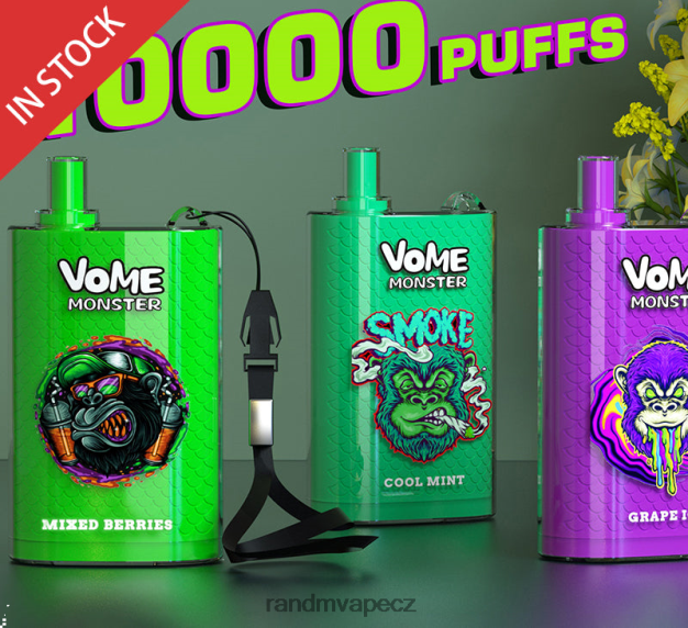 RandM Vome Monster 10000 vape pod zařízení s ovládáním průtoku vzduchu 1ks svěží led RandM vape official - 0244R277