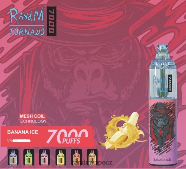 RandM Tornado 7000 airflow control vape zařízení 1ks banánový led RandM vape CZ - 0244R172