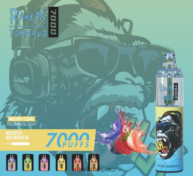 RandM Tornado 7000 airflow control vape zařízení 1ks smíšené bobule RandM tornado online shop - 0244R176