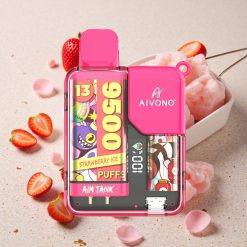Aivono Aim Tank 9500 Puffs Jahodový Led 18ml 650mAh